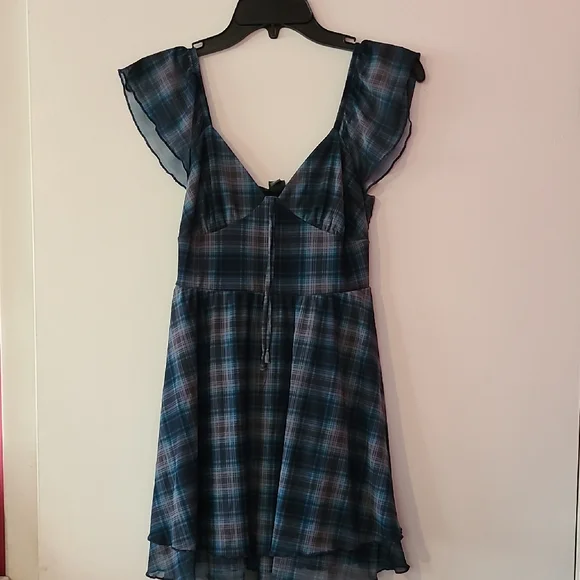 wild fable | Dresses | Wild Fable Blue Plaid Midi Dress | Poshmark